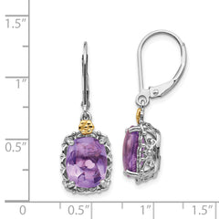 Sophia Jewelers 925 Silver 14K Gold Accent Amethyst Dangle Earrings