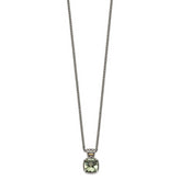 Shey Couture Sterling Silver with 14K Accent 18 Inch Antiqued Cushion Green Quartz Necklace