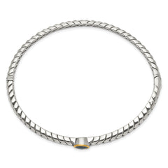 Sophia Jewelers: Sterling Silver & 14K Gold Blue Topaz Bangle Elegant Vintage Style