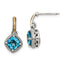 Swiss Blue Topaz Dangle Earrings in Sterling Silver, 6mm Antiqued - Sophia Jewelers