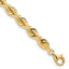 14K 8 Inch 7mm Diamond-cut Quadruple Rope Fancy Lobster Clasp Chain