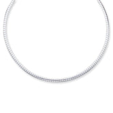 Sophia Jewelers 925 Sterling Silver Omega Necklace with Polished Semi-Solid Finish