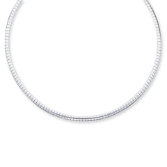 Sophia Jewelers 925 Sterling Silver Omega Necklace with Polished Semi-Solid Finish