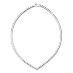 Sophia Jewelers 925 Sterling Silver Polished V-Shaped Omega Necklace