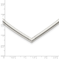 Sophia Jewelers 925 Sterling Silver Polished V-Shaped Omega Necklace