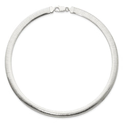 Sterling Silver 925 Reversible Polished Omega Necklace 17 Diamond-Cut