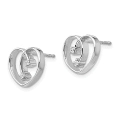 Sophia Jewelers Sterling Silver Diamond Heart Earrings Gift Ready