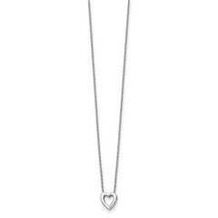 Sophia Jewelers Sterling Silver Diamond Heart Necklace with Extender