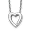 White Ice Sterling Silver Rhodium-plated Diamond 18 Inch Heart Necklace with 2 Inch Extender