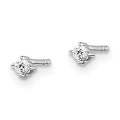 Sophia Jewelers 925 Sterling Silver Diamond Stud Earrings with Rhodium Polish