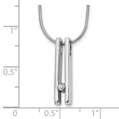 White Ice Sterling Silver Diamond Necklace with Rhodium Polished Finish