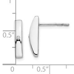 Sophia Jewelers Sterling Silver Diamond Drop Earrings in Polished Rhodium Finish