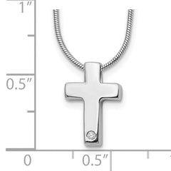 Sophia Jewelers White Ice 925 Silver Diamond Cross Necklace Gift Ready