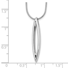 Sophia Jewelers Sterling Silver Diamond Necklace with 2 Inch Extender