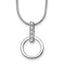 White Ice Sterling Silver Rhodium-plated 18 Inch Open Circle Diamond Necklace with 2 Inch Extender