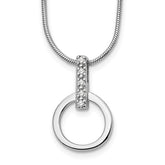White Ice Sterling Silver Rhodium-plated 18 Inch Open Circle Diamond Necklace with 2 Inch Extender