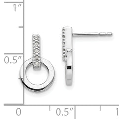 Sophia Jewelers Sterling Silver Diamond Drop Earrings with Rhodium Polish