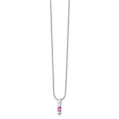 White Ice Sterling Silver Necklace with Diamond & Pink Tourmaline