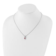 White Ice Sterling Silver Necklace with Diamond & Pink Tourmaline