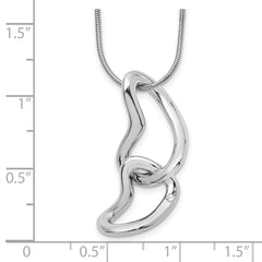 White Ice Sterling Silver Diamond Heart Necklace with Polished Finish Extender
