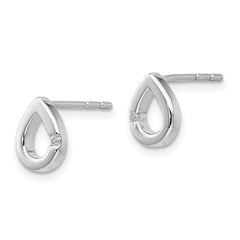 Sophia Jewelers Sterling Silver Diamond Teardrop Earrings Gift Ready