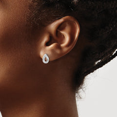 Sophia Jewelers Sterling Silver Diamond Teardrop Earrings Gift Ready