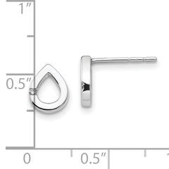 Sophia Jewelers Sterling Silver Diamond Teardrop Earrings Gift Ready