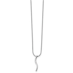 Sophia Jewelers White Ice Sterling Silver Diamond Necklace with Extender