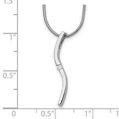 Sophia Jewelers White Ice Sterling Silver Diamond Necklace with Extender