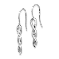 Sophia Jewelers 925 Silver Diamond Twist Dangle Earrings with Rhodium Finish