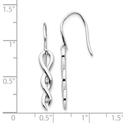 Sophia Jewelers 925 Silver Diamond Twist Dangle Earrings with Rhodium Finish