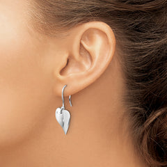 Sophia Jewelers Sterling Silver Diamond Heart Earrings with Rhodium Polish