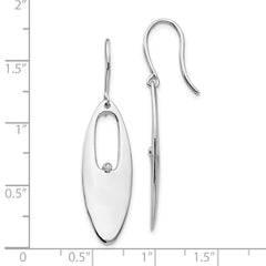 Sophia Jewelers Sterling Silver Diamond Dangle Earrings with Rhodium Finish
