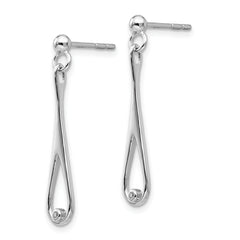 Sophia Jewelers Sterling Silver Diamond Dangle Earrings with Rhodium-Plated Elegance