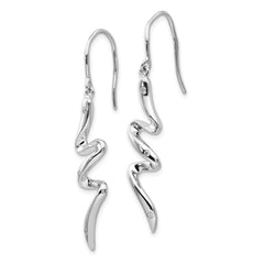Sterling Silver Diamond Dangle Earrings with Rhodium Polish Gift Ready