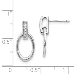 Sophia Jewelers Sterling Silver Diamond Dangle Earrings with Rhodium Finish