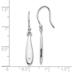 White Ice Sterling Silver Diamond Dangle Earrings with Polished Rhodium Finish