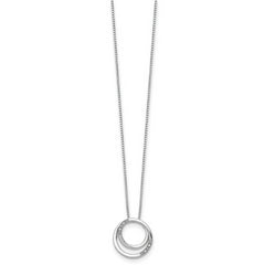 Sophia Jewelers White Ice Rhodium-Plated Sterling Silver Diamond Necklace Gift Ready