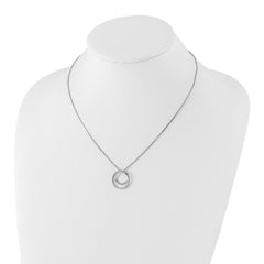 Sophia Jewelers White Ice Rhodium-Plated Sterling Silver Diamond Necklace Gift Ready