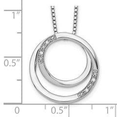 Sophia Jewelers White Ice Rhodium-Plated Sterling Silver Diamond Necklace Gift Ready