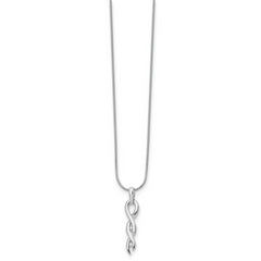Sophia Jewelers Sterling Silver Diamond Twist Necklace with Rhodium Finish