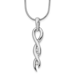 White Ice Sterling Silver Rhodium-plated Diamond 18 Inch Twist Necklace with 2 Inch Extender