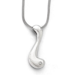 Sophia Jewelers White Sterling Silver Diamond Necklace with Natural Charm