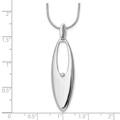 Sophia Jewelers Sterling Silver Diamond Necklace with Extender, Polished Elegance