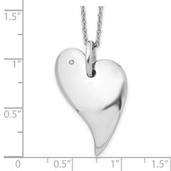Sophia Jewelers White Ice Sterling Silver Diamond Heart Necklace with Extender