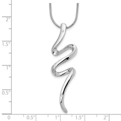 Sophia Jewelers White Ice Sterling Silver Diamond Necklace with Extender