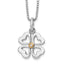 White Ice Sterling Silver Rhodium-plated Gold-tone 18 Inch Diamond Four Hearts Necklace with 2 Inch Extender