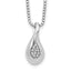 White Ice Sterling Silver Rhodium-plated 18 Inch Diamond Teardrop Necklace with 2 Inch Extender