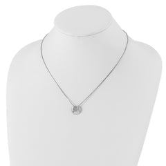 Sophia Jewelers Sterling Silver Diamond Necklace with Rhodium-Plated Box Chain