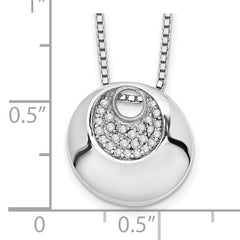 Sophia Jewelers Sterling Silver Diamond Necklace with Rhodium-Plated Box Chain